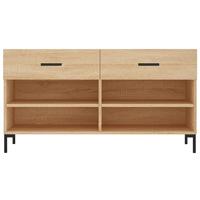 VidaXL Schoenenbank 102x35x55 cm bewerkt hout sonoma eikenkleurig - thumbnail