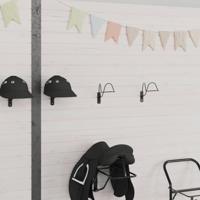 VidaXL Helmrek voor paardensport wandmontage staal zwart - thumbnail