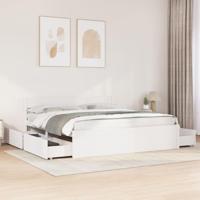 Bedframe zonder matras massief grenenhout wit 200x200 cm - thumbnail