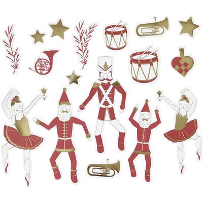 Vivi Gade Labels, afm 2,2x12,5 cm, goud, rood, wit, 57 stuk/ 1 doos