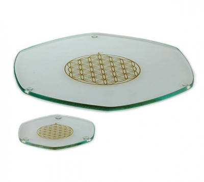 Energieplaat met Bloem des Levens Goudkleurig (22 cm)