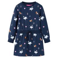VidaXL Kinderjurk met lange mouwen 116 marineblauw - thumbnail