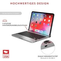 BRYDGE 11 Pro, hoogwaardig bluetooth-toetsenbord van aluminium voor de iPad Pro 11 (2018 & 2020), Duitse lay-out QWERTZ, inclusief magnetische iPad cover, zilver - thumbnail