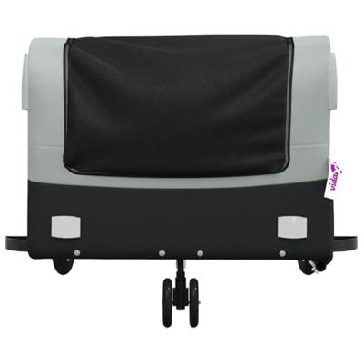 VidaXL Fietstrailer 45 kg ijzer zwart en grijs