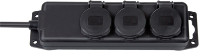 Brennenstuhl Stopcontactverdeler | IP44 | 3-voudig | zwart | 2m | H07RN-F 3G1,5 FR - 1159934