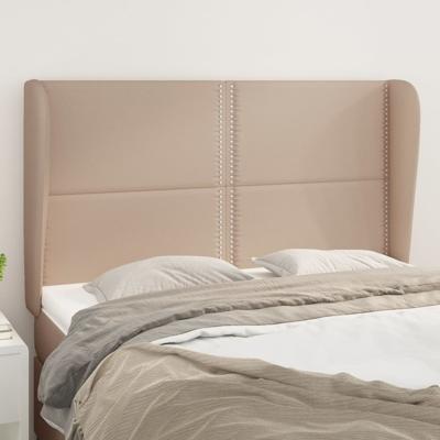 Hoofdbord met randen 147x23x78/88 cm kunstleer cappuccinokleur