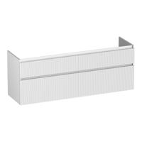 Brauer Delight Wavy - Onderkast - 160 cm - met 4 Softclose Lades Greeploos en 2 Sifon Uitsparingen - Mat Wit - thumbnail