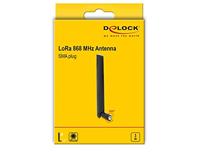 Delock LoRa 868 MHz antenne SMA stekker 3 dBi omnidirectioneel met kantelgewricht zwart - thumbnail