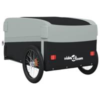 VidaXL Fietstrailer 45 kg ijzer zwart en grijs - thumbnail