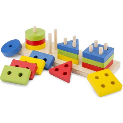 New Classic Toys blokkenpuzzel Geometrisch junior hout 16 stukjes