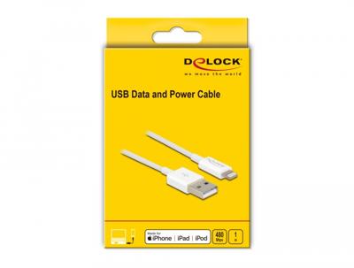 Delock USB-laadkabel USB 2.0 USB-A stekker, Apple Lightning stekker 1.00 m Wit 83000 Delock USB-laadkabel USB 2.0 USB-A stekker, Apple Lightning stekker 1.00 m Wit 83000