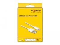 Delock USB-laadkabel USB 2.0 USB-A stekker, Apple Lightning stekker 1.00 m Wit 83000 - thumbnail