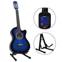 VidaXL 12-delige gitaarset met 6 snaren western klassiek 38" blauw - thumbnail