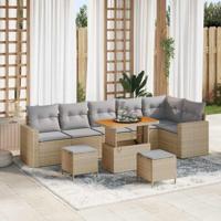 Tuinbankenset 9 pcs Beige poly rattan - thumbnail