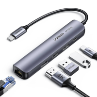 USB-C naar HDMI 4K + Ethernet + USB 3.0 (x2) + USB-C Adapter - thumbnail