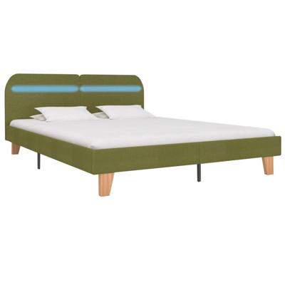 Bedframe met LED stof groen 160x200 cm