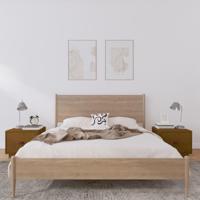 Nachtkastjes 2 st 40x34x55 cm massief grenenhout honingbruin - thumbnail