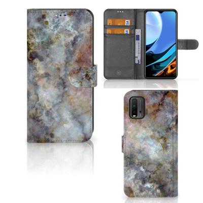 Xiaomi Redmi 9T | Poco M3 | Bookcase | Marmer Grijs