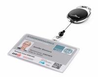 Durable flexibele kaarthouder met afrolmechanisme style, zwart - thumbnail