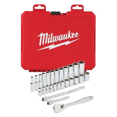 Milwaukee Accessoires 1/4” ratel en doppenset | metrisch | 28-delig - 4932464943 Milwaukee Accessoires 1/4” ratel en doppenset | metrisch | 28-delig - 4932464943