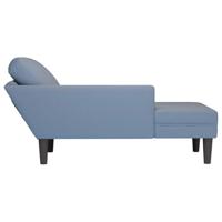 Chaise longue met kussen corduroy stof blauw - thumbnail