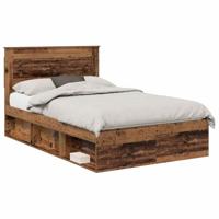 Bedframe met hoofdeinde Oudhout 120 x 190 cm Massief grenenhout - thumbnail