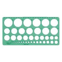 Cirkelsjabloon Linex 39 cirkels met inktvoetjes 1-35mm groen | 10 stuks - thumbnail