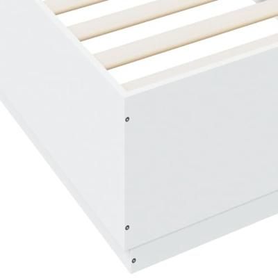 Bedframe met LED-verlichting bewerkt hout wit 90x200 cm