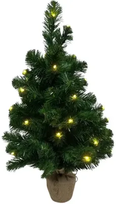 Own Tree verlichte kunstkerstboom in juten zak 45cm