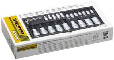 Proxxon Industrial 23 102 Buiten-zesrond (TX), Binnen-zesrond (TX), Zesrond-TX BO Dopsleutel-bitinzetset 24-delig 1/4 (6.3 mm), 1/2 (12.5 mm) - thumbnail