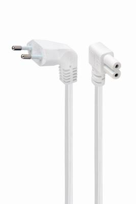 Netsnoer (C7) wit met haakse stekkers, 2.5 meter