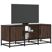 Tv-meubel 100x35x41 cm bewerkt hout metaal bruin eikenkleur - thumbnail