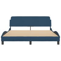 Bedframe met hoofdeinde zonder matras 160x200 cm stof blauw - thumbnail