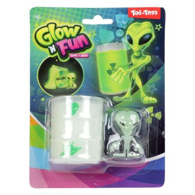 Toi-Toys Glow n fun olievat met glow in te dark slijm alien