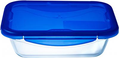 PYREX COOK & GO Rechthoekige bewaarschaal 3,3l 30x23cm + blauw deksel PYREX COOK & GO Rechthoekige bewaarschaal 3,3l 30x23cm + blauw deksel