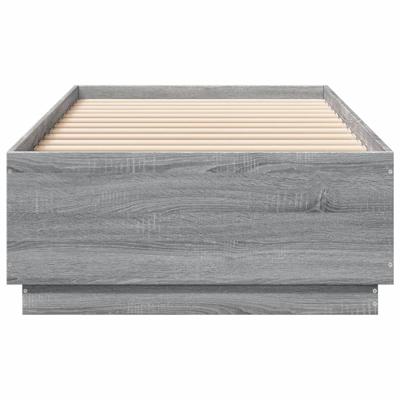 Bedframe met LED-verlichting grijs sonoma eikenkleurig 90x200cm