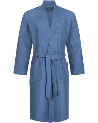 Morgenstern Morgenstern badjas Luca wafelstof Kimono 120cm Jeans blauw M