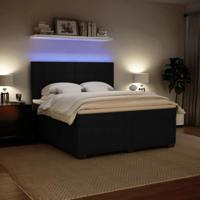 Boxspring met matras fluweel zwart 180x200 cm - thumbnail