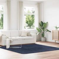 Hoogpolig vloerkleed NAVARRA 240x240 cm polyester marineblauw - thumbnail