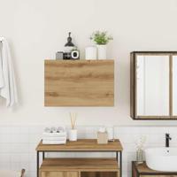 Badkamerwandkast 60x25x40 cm bewerkt hout artisanaal eikenkleur - thumbnail