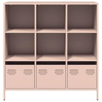 Hoge kast 101,5x39x103,5 cm staal roze
