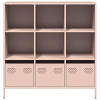 Hoge kast 101,5x39x103,5 cm staal roze - thumbnail