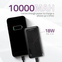Powerbank | 10000 mAh | 2x 3.0 A | Outputs: 2 | Output: 1x USB-A / 1x USB-C | Inputs: 1x Micro USB / 1x USB-C | PD2.0 18W | Lithium-Polymeer - thumbnail