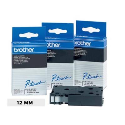 Brother TC tape voor P-Touch 12 mm, zwart op wit