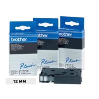 Brother TC tape voor P-Touch 12 mm, zwart op wit - thumbnail