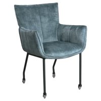 Eetkamerstoel Toon - J'adore 20 Velvet Aqua - thumbnail