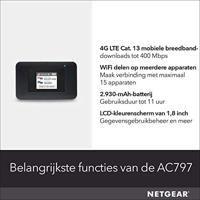 NETGEAR AC797 AirCard mobiele WLAN-router / 4G LTE-router (downloadsnelheid tot 400 Mbps, hotspot voor maximaal 15 apparaten, WLAN overal instellen, ontgrendeld voor elke simkaart) - thumbnail