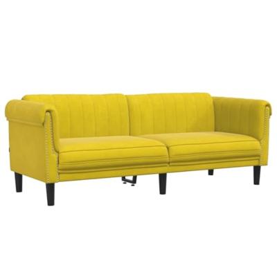 3-delige Loungeset fluweel geel