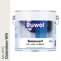 Ruwol Betonverf Gebroken Wit (RAL 9010) 2,5 liter - thumbnail