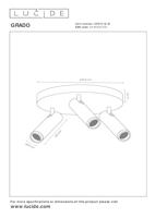 Lucide GRADO - Plafondspot - Ø 25 cm - 3xGU10 (MR11) - Grijs ijzer - thumbnail